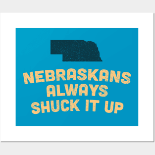 Funny Nebraska Shuck Corn Pun Posters and Art